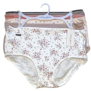 LAURA ASHLEY 5 Pack Floral Stripes Super Soft Comfy Briefs Panties NWT 2X